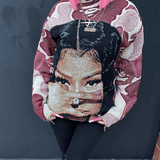 Street hip-hop print casual T-Shirt - The Woman Concept
