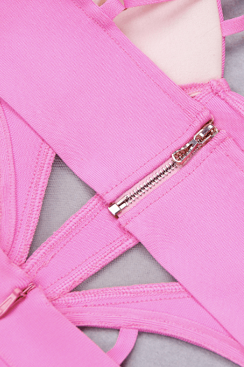 Pink slim straight long jumpsuit - The Woman Concept