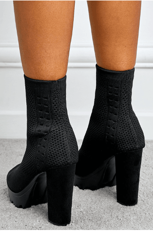 Thick Heel Fish Mouth Short Boots - The Woman Concept