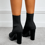Thick Heel Fish Mouth Short Boots - The Woman Concept