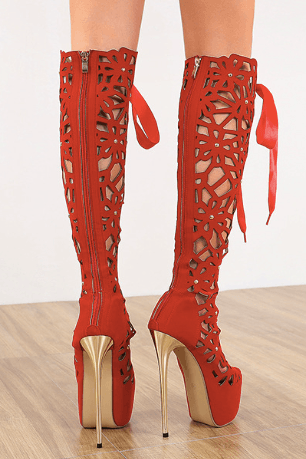 American catwalk high-heeled ribbon sandals - The Woman Concept