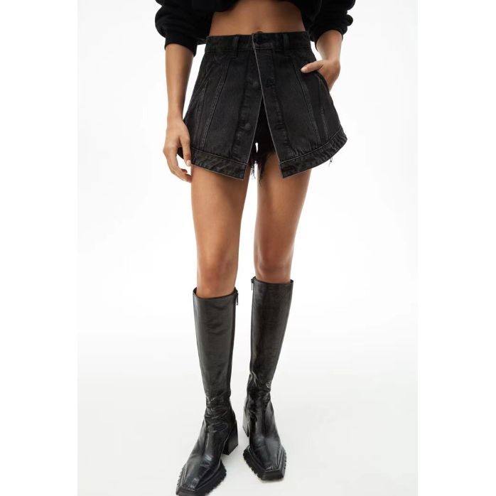 Denim fake mini Skirt - view 6