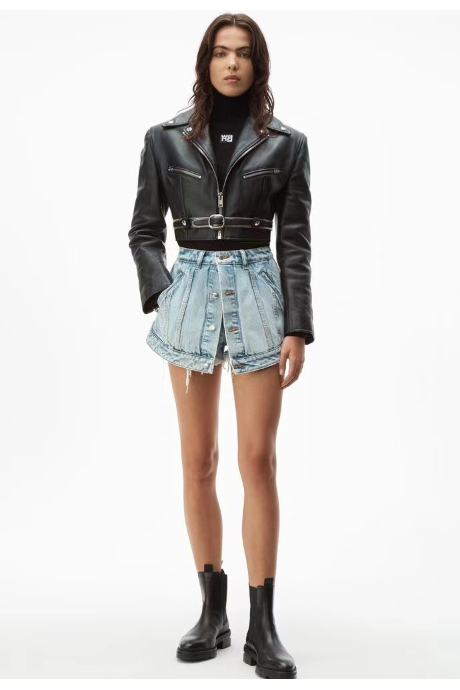 Denim fake mini Skirt - view 2