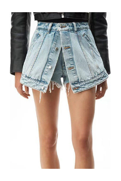 Denim fake mini Skirt - Skirts from The Woman Concept