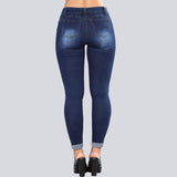High Waist Ripped Hips Pencil Jeans - The Woman Concept
