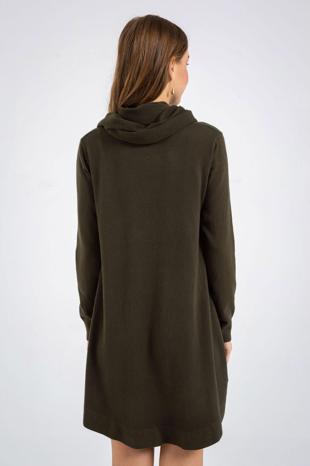 Long Sleeve Sweater Dress and Scarf - The Woman Concept