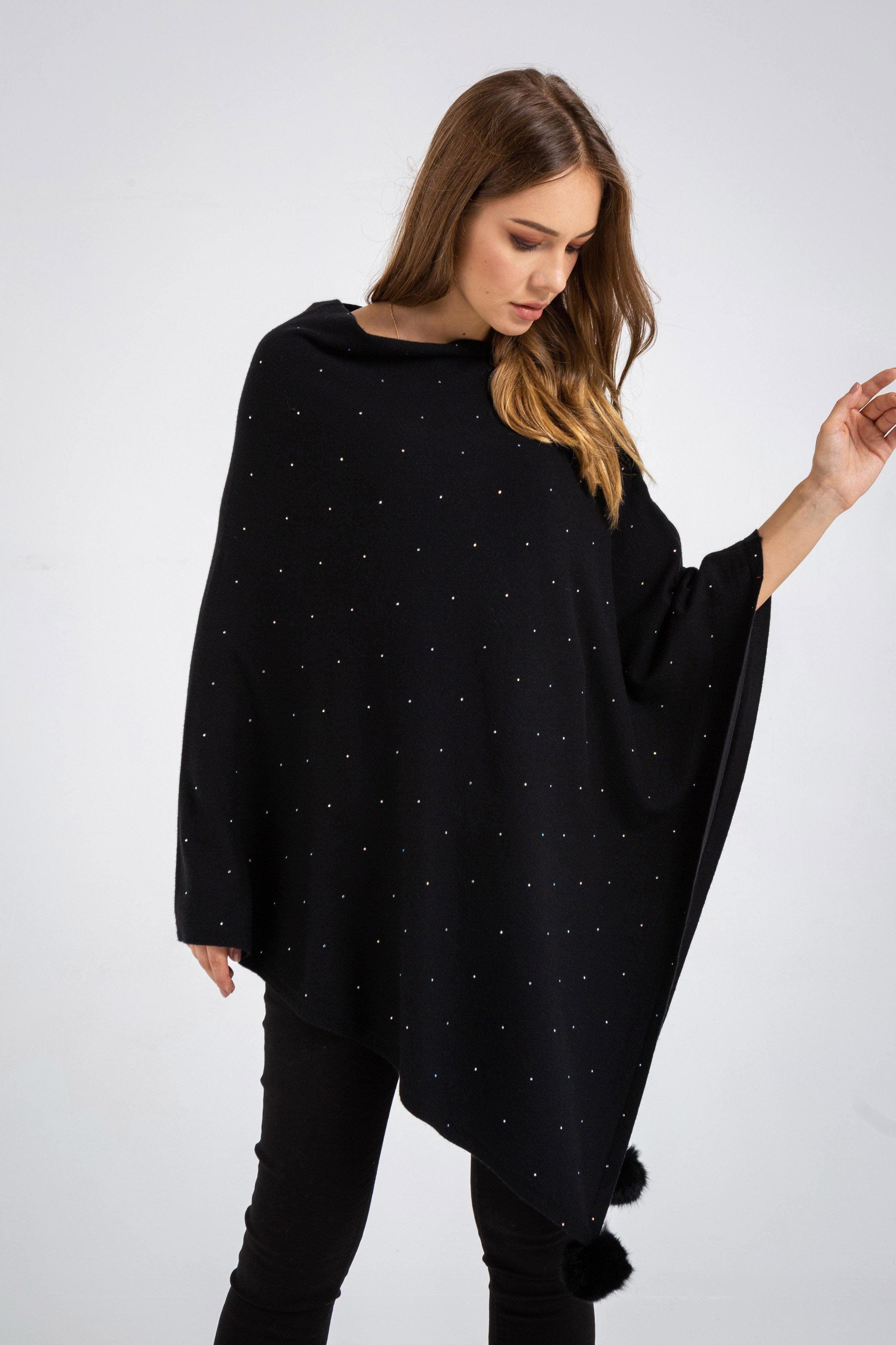 Loose Knitted Poncho Cardigan - The Woman Concept