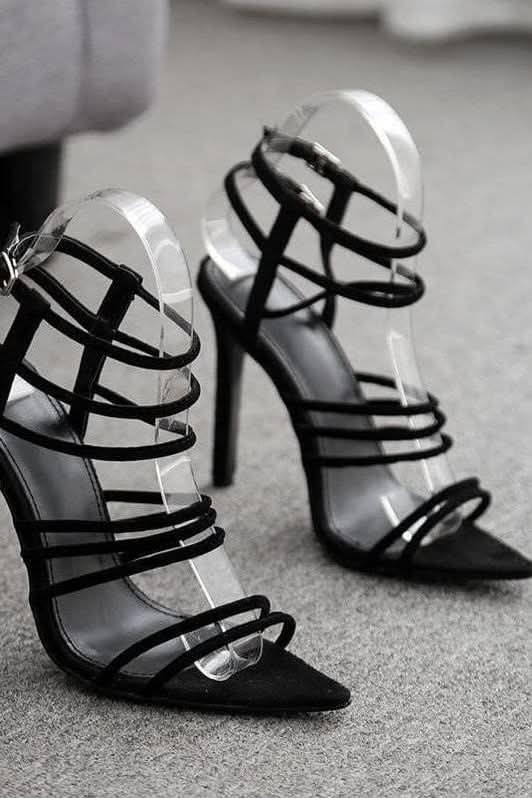 Stiletto High Heel Elegant Sandal Black.