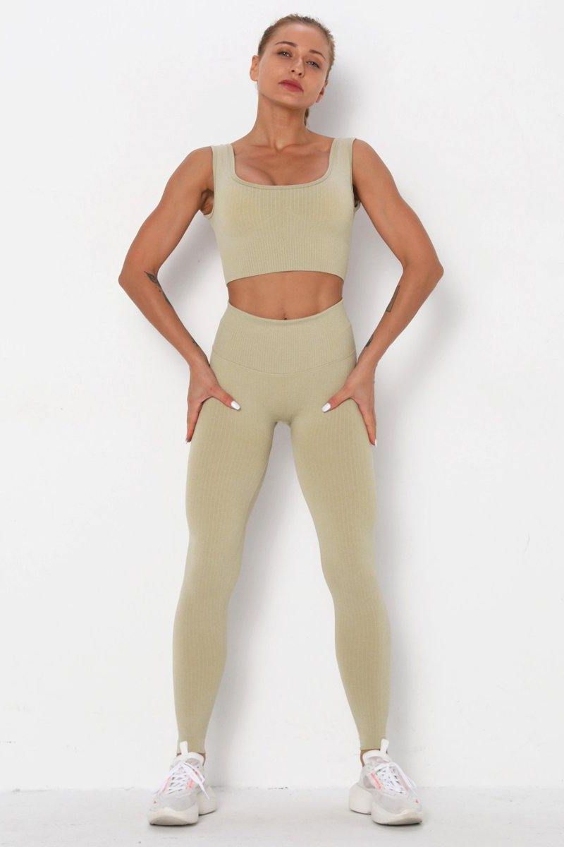 Beige 2 Piece Yoga Set.
