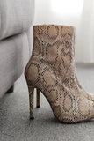 High Heel Snakeskin Martin Boots.