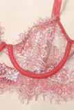 3 piece lingerie set with garter.