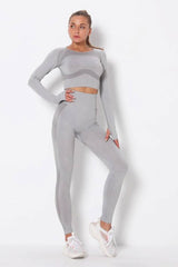 Light Grey Yoga Set - Light gray / S