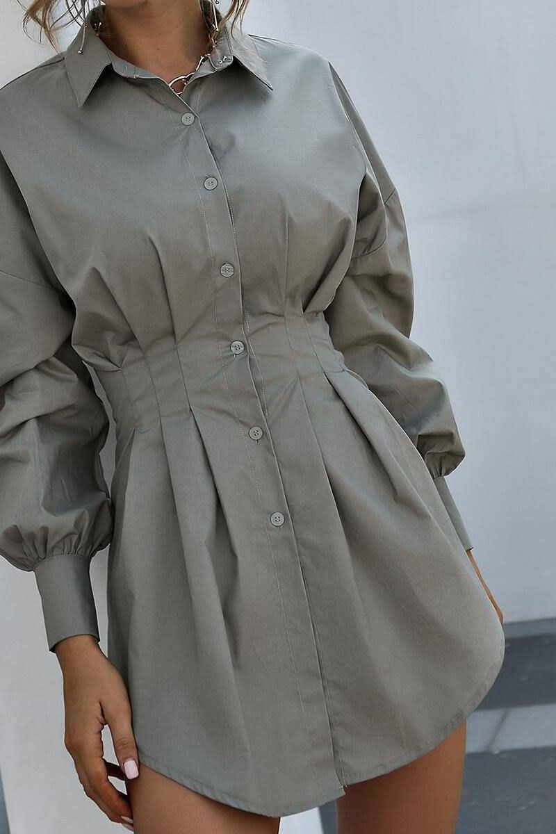 Elegant Long Sleeve Blouse Dress - Unique Floral Design The Woman Concept Elegant Long Sleeve Blouse Dress - Unique Floral Design The Woman Concept
