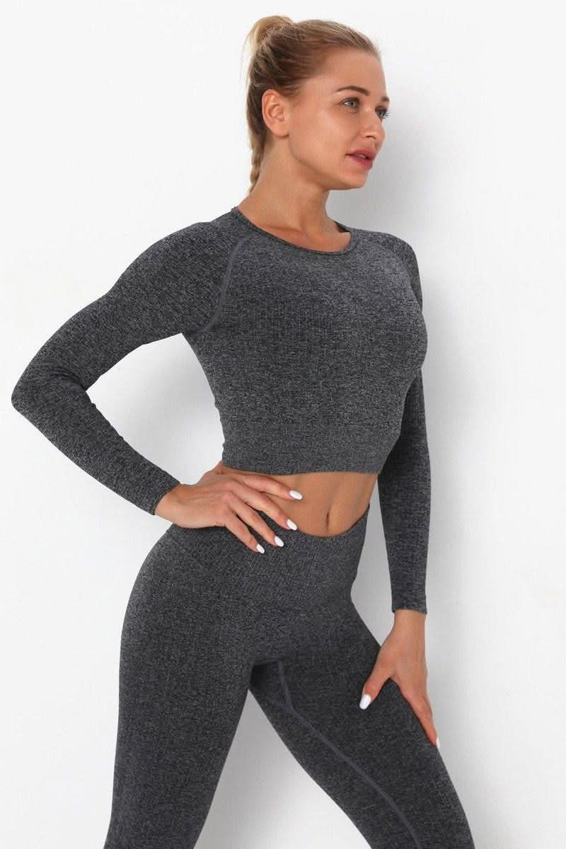 Gray Two Piece Yoga Set.
