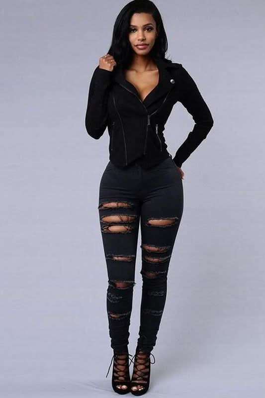 slimming ragged jeans - The Woman Concept