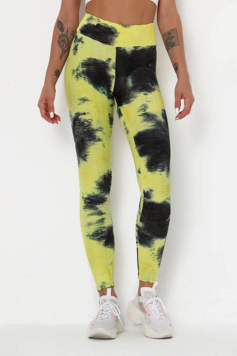 Yellow black Yoga Pants.