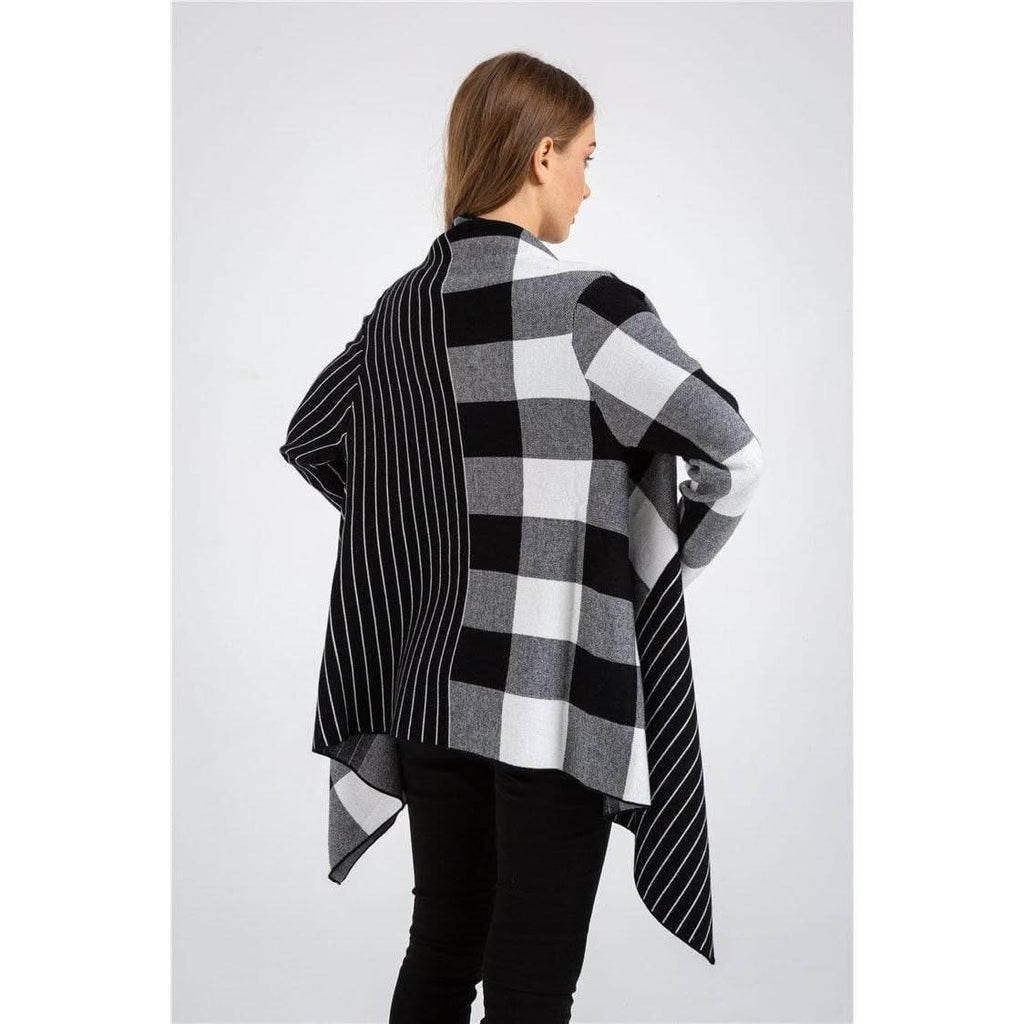Patchwork Plaid Shirt Sweater - The Woman Concept
