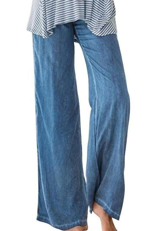 casual wide leg pants jeans - The Woman Concept