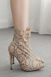 High Heel Snakeskin Martin Boots.