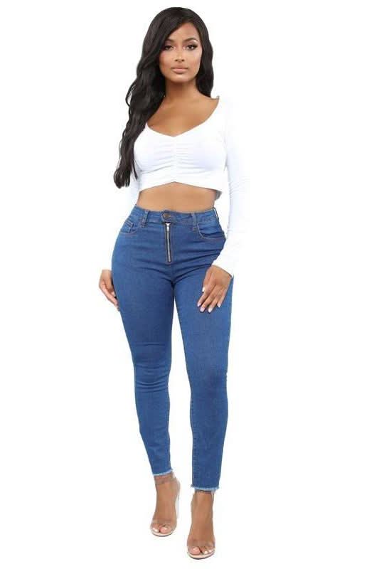 High Waist Slim Fit Pencil Jeans - The Woman Concept