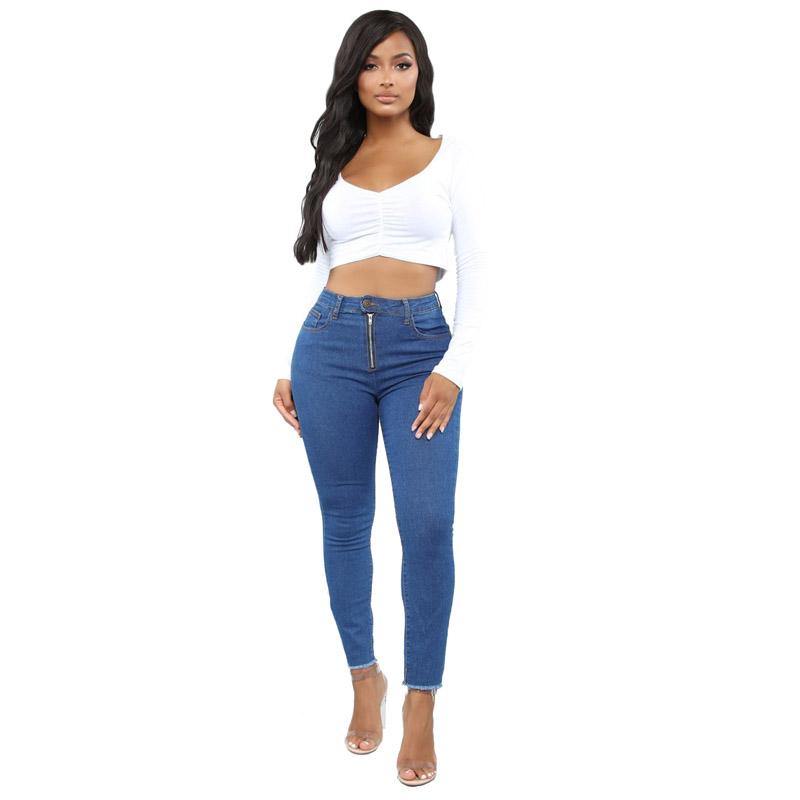 High Waist Slim Fit Pencil Jeans - The Woman Concept