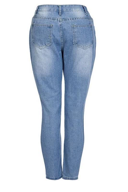 stretch hole pencil jeans - The Woman Concept