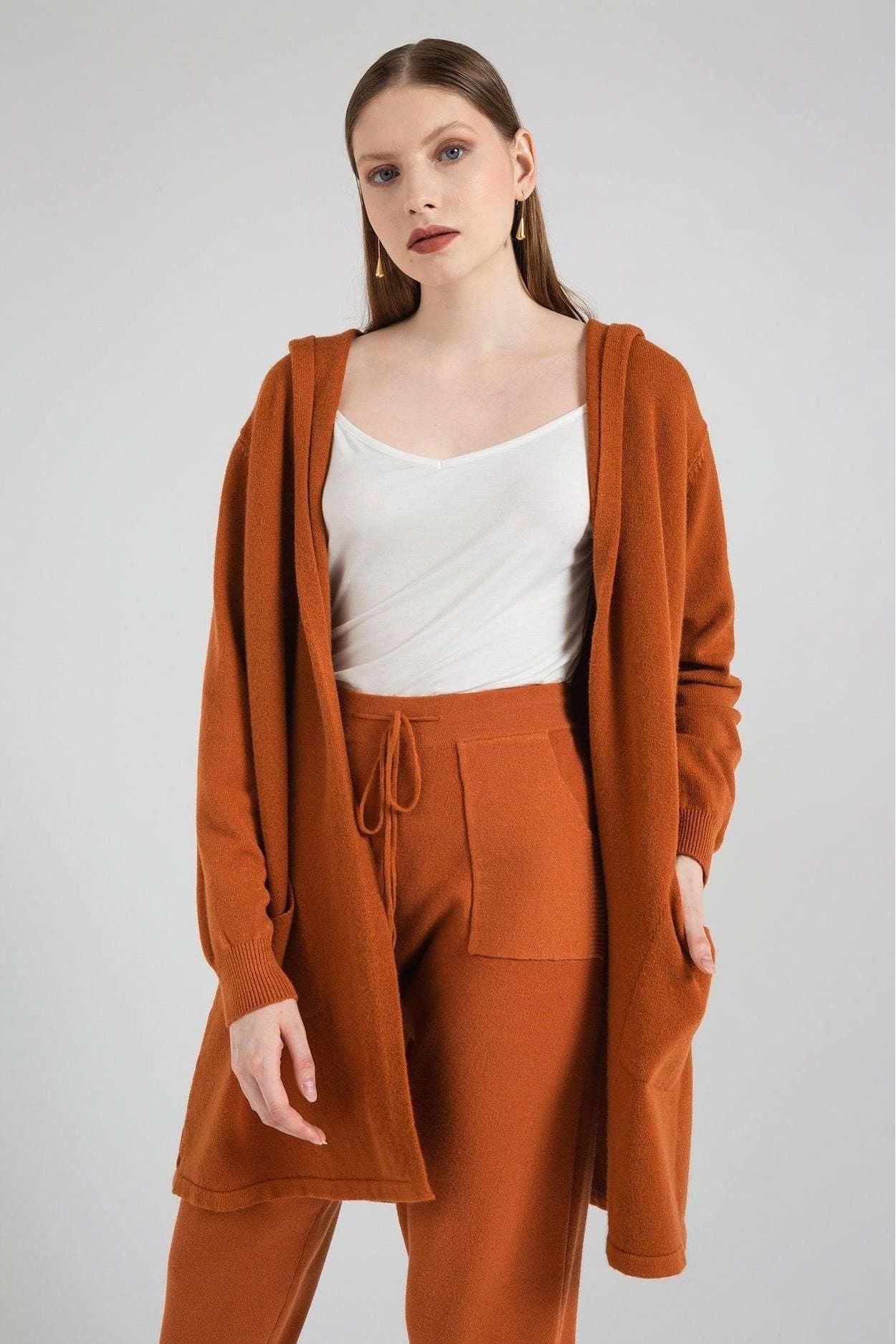 Knitted Top Pullover Knitted Hoodie - The Woman Concept