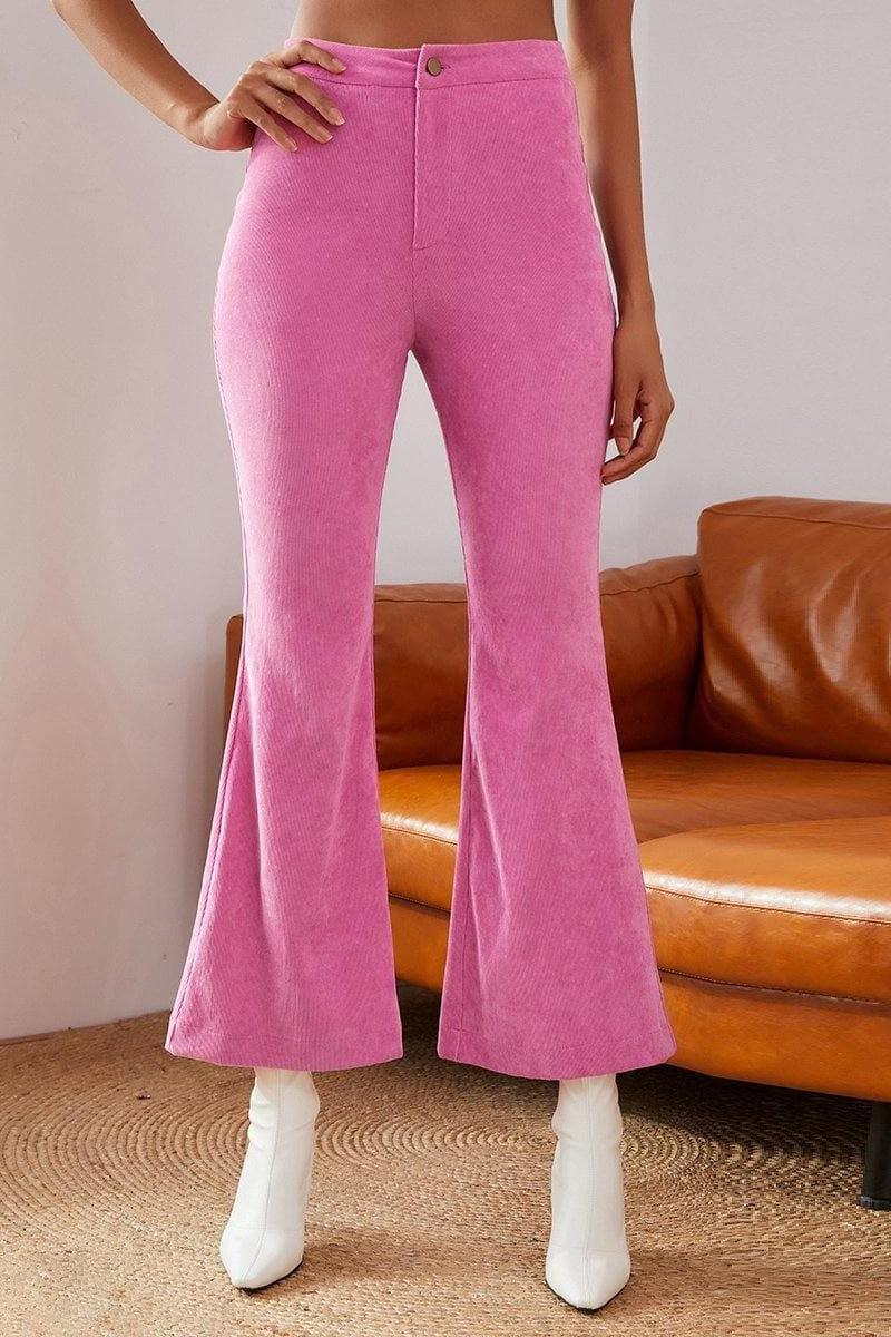 High Waist Flare Leg Cord Pants.
