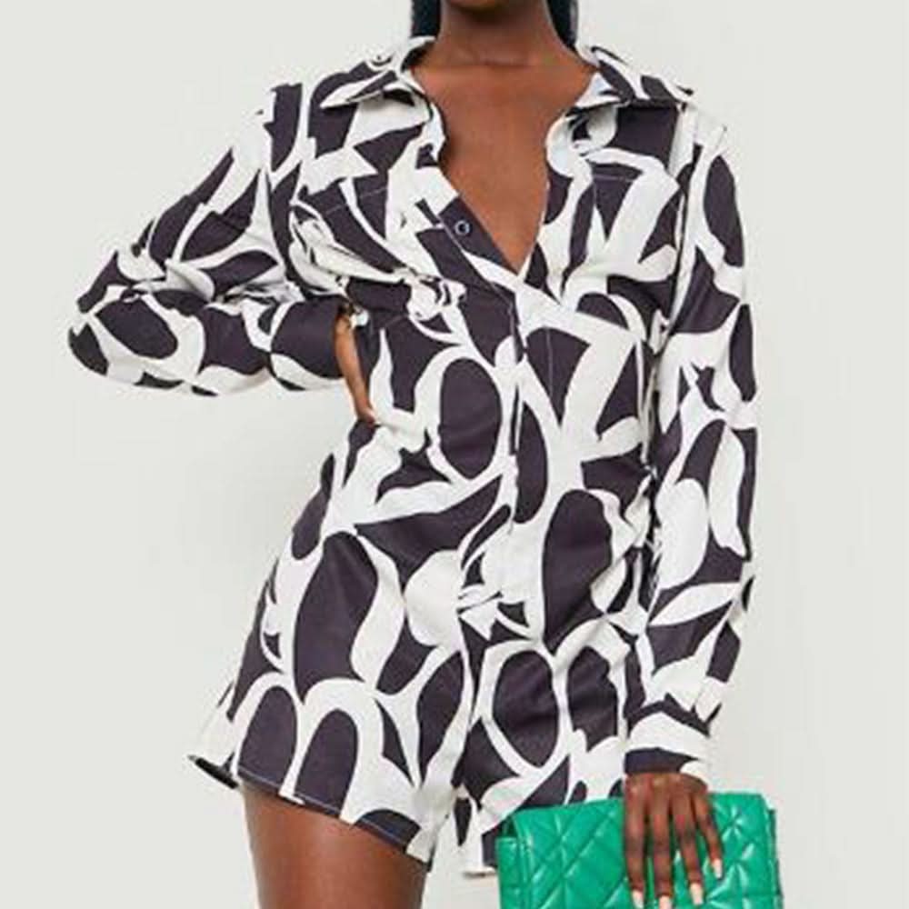 Black long sleeve short jumpsuit - Image 5