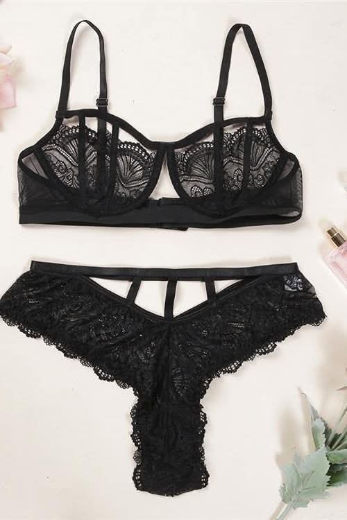 Corset Hollow Bra + High Waist Panties.