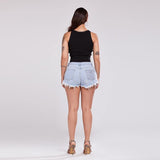 Jean Punk Rivet Shorts - The Woman Concept