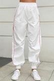 Side Stripe Elastic Waist Sweatpants.