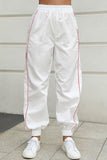 Stripe Elastic Waist Sweatpants.