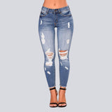 High Waist Jeans with Ripped Hips