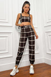 belt and buckle plaid pants.