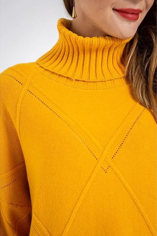 Turtle Neck Loose Long Sleeve Sweater - The Woman Concept