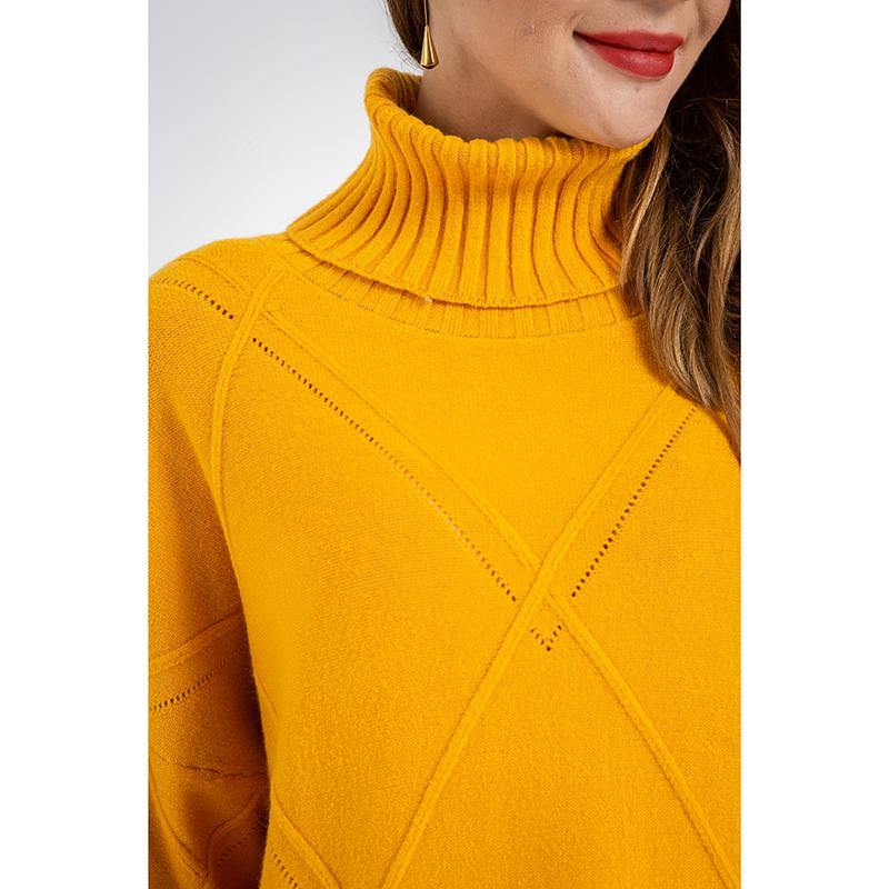 Turtle Neck Loose Long Sleeve Sweater - The Woman Concept
