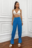 High Waist Drawstring Stacked Pants.