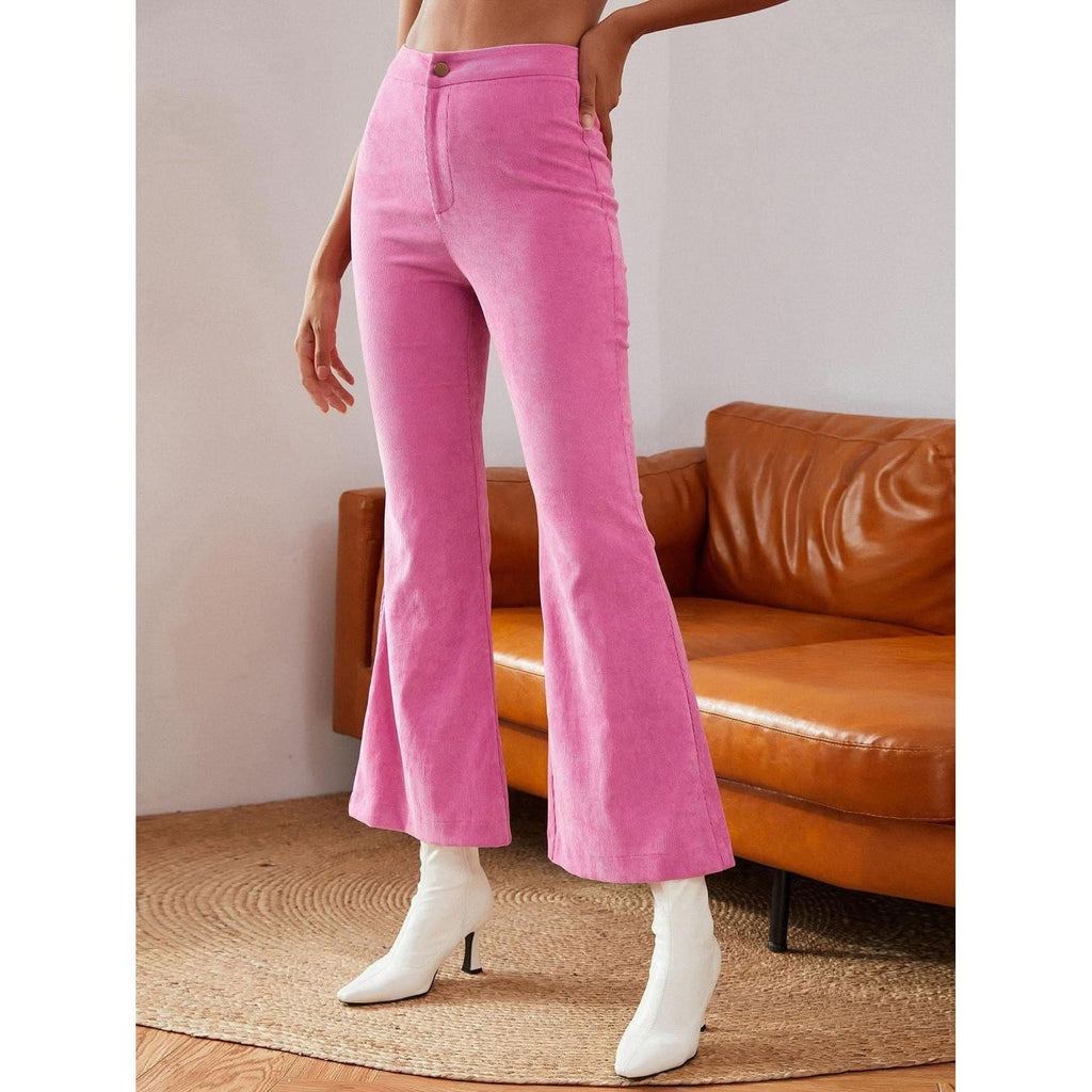 High Waist Flare Leg Pants.