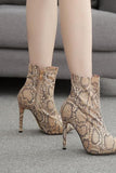 High Heel Snakeskin Martin Boots.