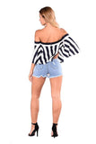 Washed Holes Fringed Denim Shorts - The Woman Concept