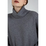 Long Sleeve Turtleneck Knitted Sweater Dress - The Woman Concept