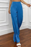High Waist Drawstring Stacked Pants.