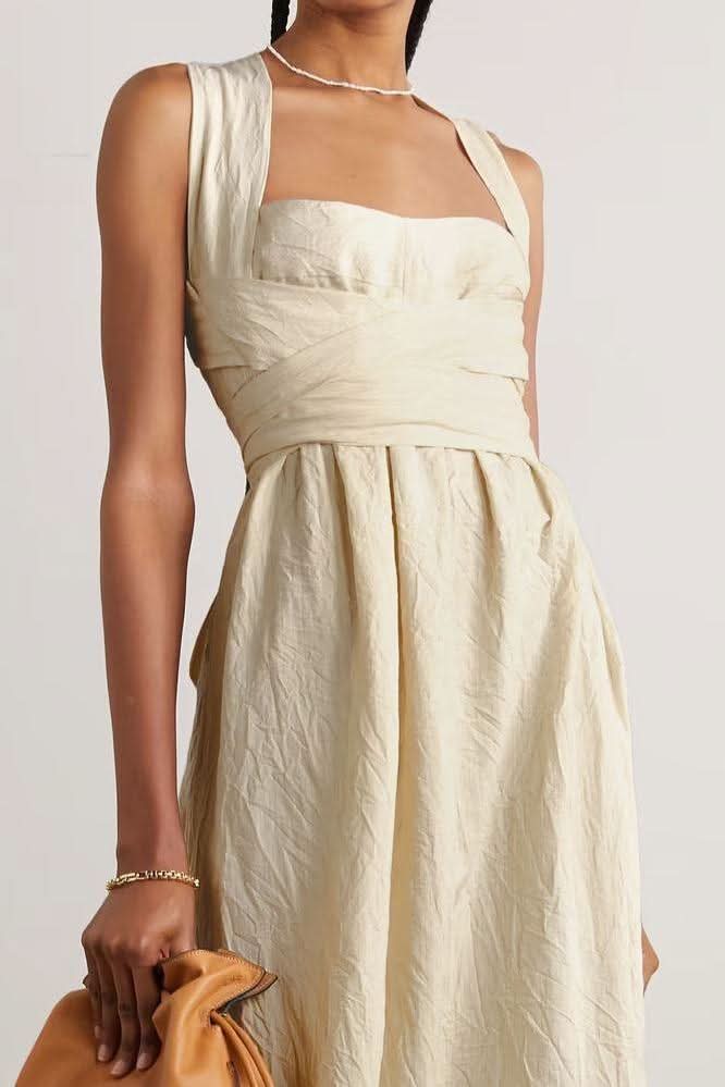 Summer cross wide loop wrap dress - Image 4