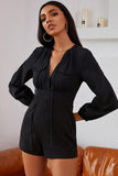 Lantern Neck Sleeve Romper.