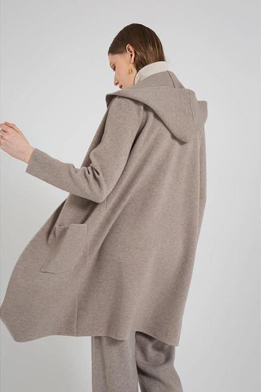 Hooded Sweater Pocket Cardigan - The Woman Concept