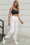 Side Stripe Elastic Waist Sweatpants.