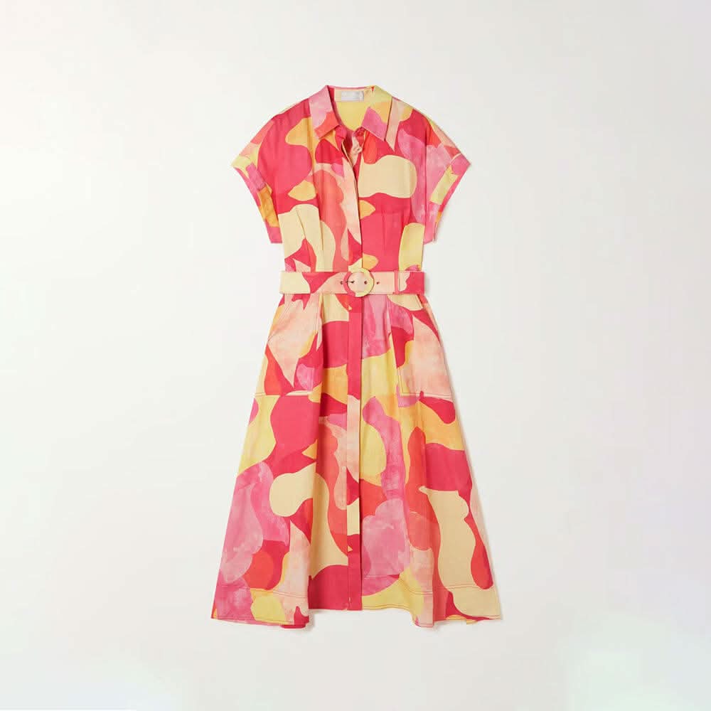 Floral Print Short Sleeve Bohemian dress - Detail