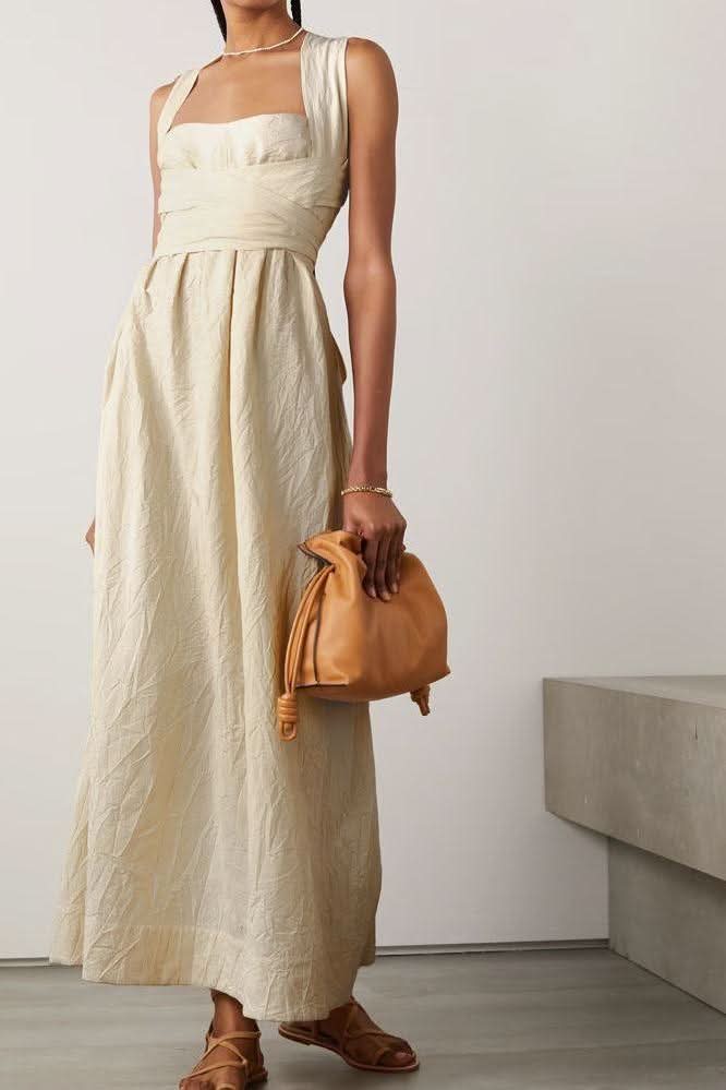 Summer cross wide loop wrap dress - Image 7