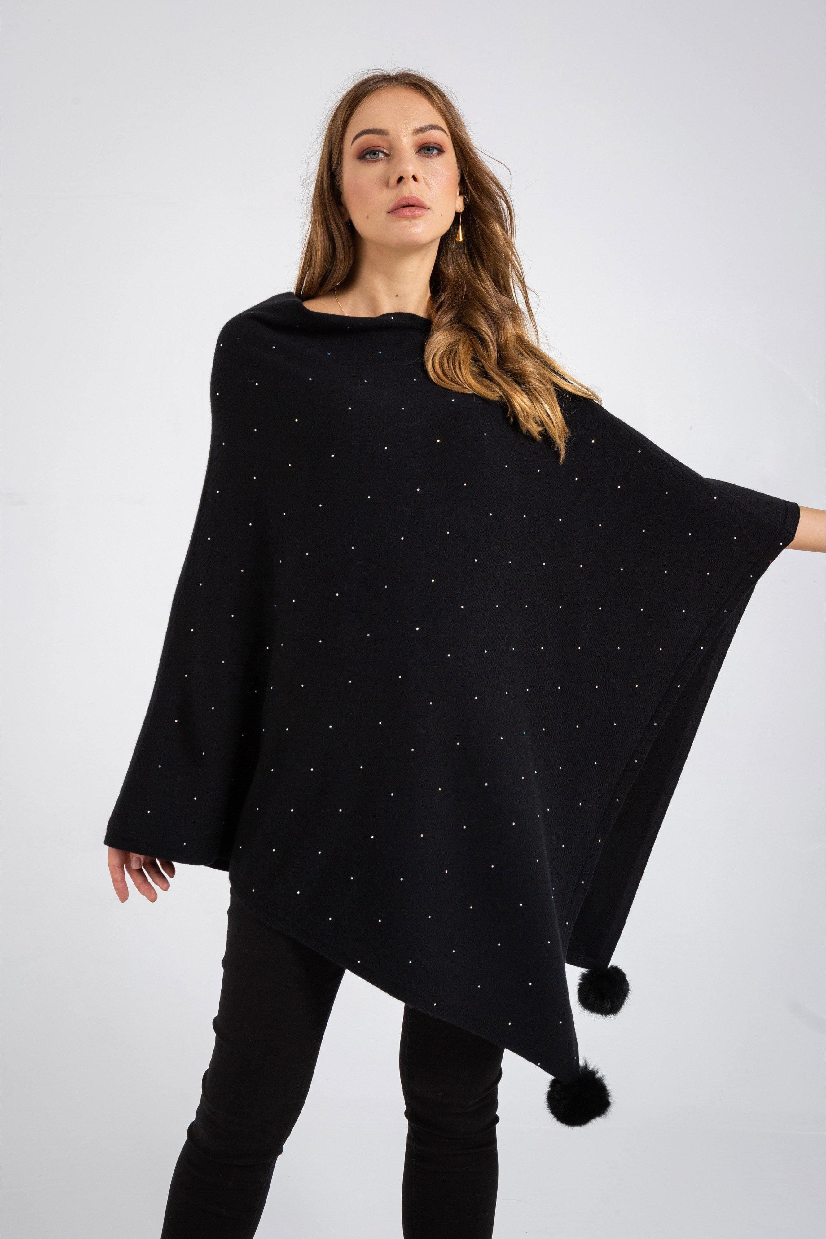 Loose Knitted Poncho Cardigan - The Woman Concept